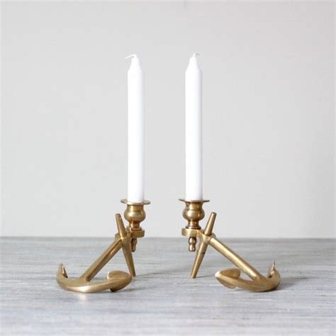 Brass Anchor Candle Holders Etsy Anchor Candle Holder Candle