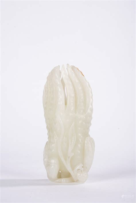 51bidlive Chinese White Jade Finger Citron Carving