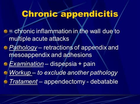 Chronic Appendicitis Symptoms Surgical Pathology Of The Appendix