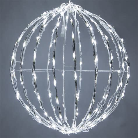 Esfera Luces Led Figura Colgante Decoración Navideña Evento Blanco 45 Cms