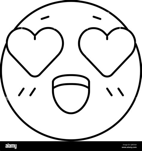 Love Emoji Line Icon Vector Illustration Stock Vector Image And Art Alamy