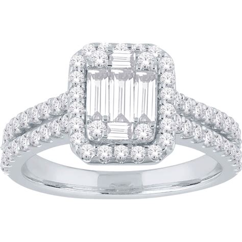 Love Honor Cherish 10k White Gold 1 Ctw Diamond Engagement Ring Size 7