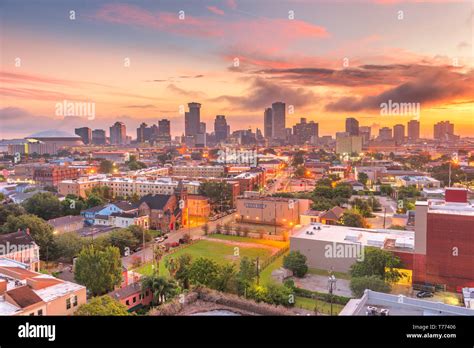 New Orleans Louisiana Usa Downtown City Skyline At Dawn Stock Photo