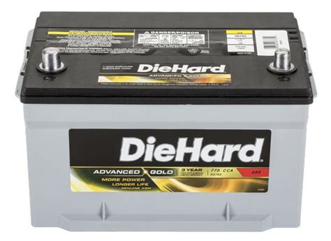 Loads of batteries with different specs and of different diehard is an exceptional battery brand. DieHard Advanced Gold 50765 Car Battery - Consumer Reports