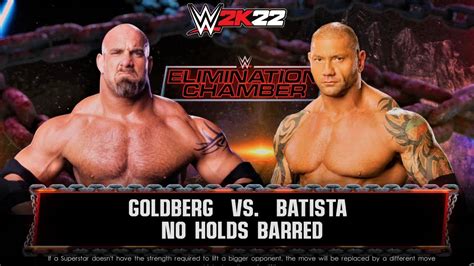 Goldberg Vs Batista Epic No Holds Barred Match Wwe 2k22 4k Youtube