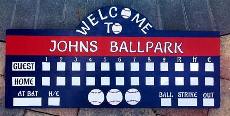 16x32 Large Baseball Real Wood Hand Painted Personalized Etsy