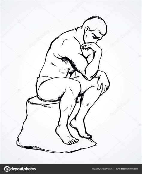 Rodin The Thinker Drawing