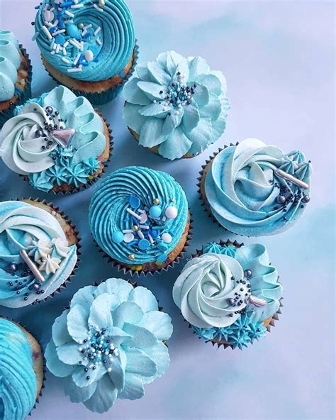 These Pretty Blue Buttercream Cupcakes From Theflourgirl Were Made