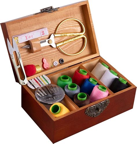 Amazon Com Sewing Kit Wooden Sewing Basket With Sewing Kit