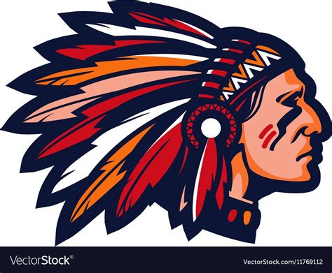 Indian Chief Logo Or Icon Vector Mascot Isolated On White Download A