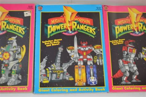 Mmpr Vintage Coloring Book Lot Mighty Morphin Power Rangers 1994 Saban