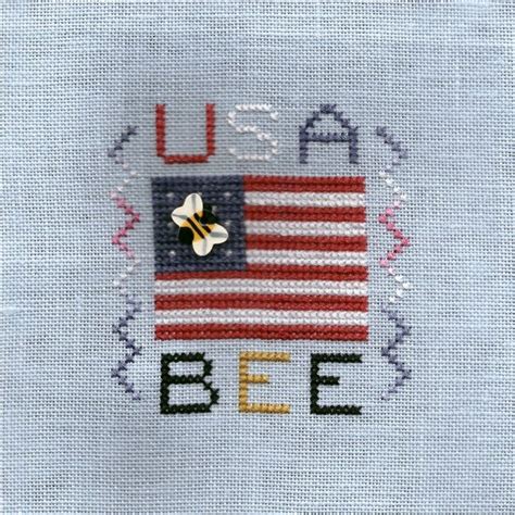Glory Bee Usa Bee Completed Cross Stitch Cross Stitch Bee