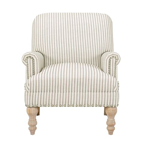 Dorel Living Jaya Accent Chair Living Room Armchairs Beige Stripe