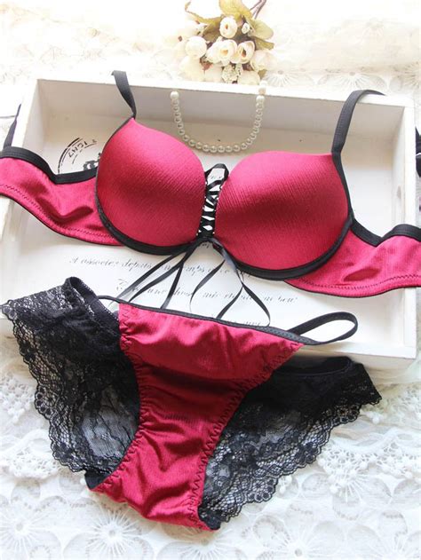 Bra Set With Bandage Decoration Push Up Secret Shop Longline Bra Lace