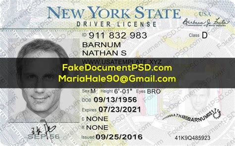New York Drivers License Template Psd Fake Ny Id 2023