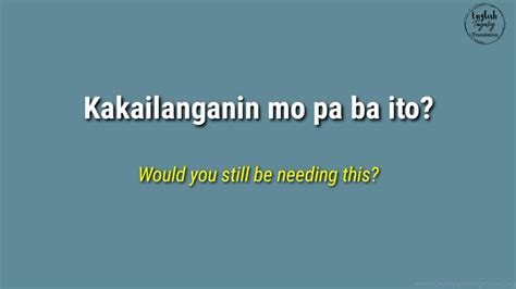 Filipino Sentences Using Pa English Tagalog Translation Youtube