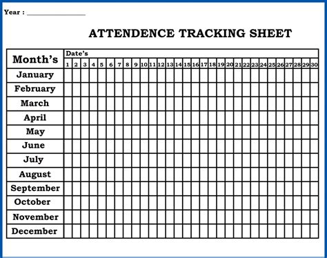 Attendance Tracker Free Printable