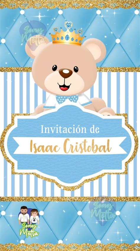 Tarjeta Digital De InvitaciÓn Osos Ursinho PrÍncipe Invitaciones
