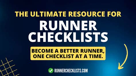 One Stop Shop For Simplified Runner Checklists Runner Checklists