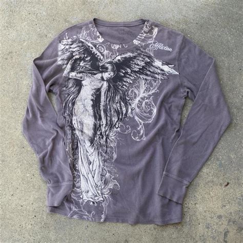 Early 2000s Affliction Wear Thermal Graphic Long Depop