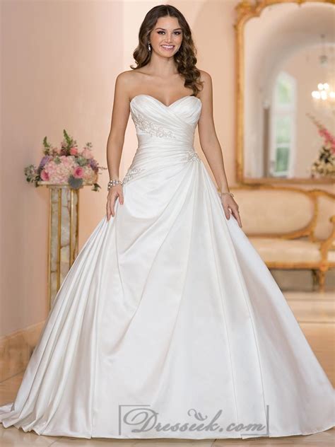 Sweetheart Ruched Bodice Princess Ball Gown Wedding Dresses 2196611 Weddbook