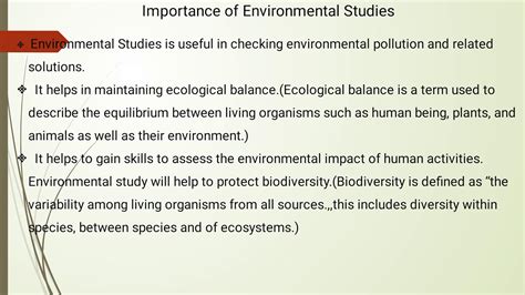 Importance Of Environmental Studies Youtube