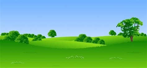 Landscape background green meadow decor 3d cartoon design Free vector in Encapsulated PostScript ...