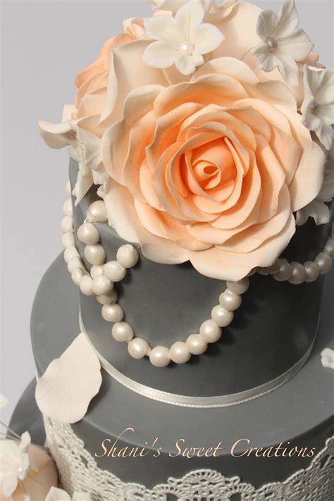 Modern Vintage Wedding Cake Cake By Shani S Sweet Cakesdecor
