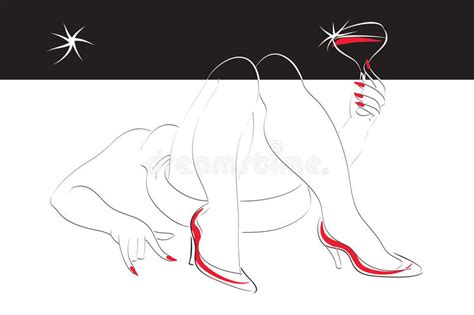 Red Wine Stock Vector Illustration Of Girl Dress Glass 23396809