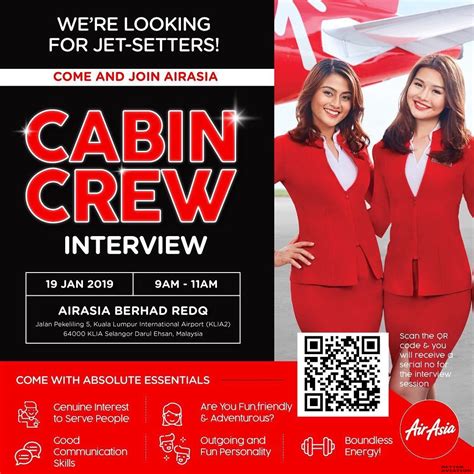 Air asia flight attendant requirements details like job role, eligibility & salary, etc. AirAsia Cabin Crew Walk-In Interview [Kuala Lumpur ...