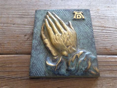 Vintage Brass Praying Hands Plaque 1960s Praying Hands Etsy