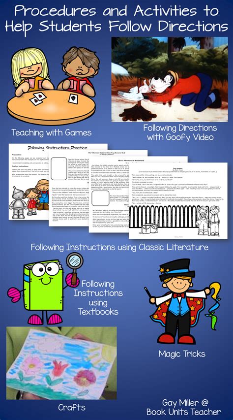 Ways To Teach Students To Follow Directions Book Units Teacher
