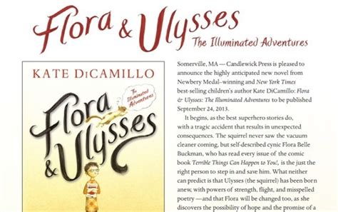 Flora And Ulysses The Illuminated Adventures By Kate Dicamillo Author Q And A Ulysses Author