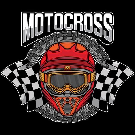 Logotipo Gráfico Del Casco De Motocross Vector Premium