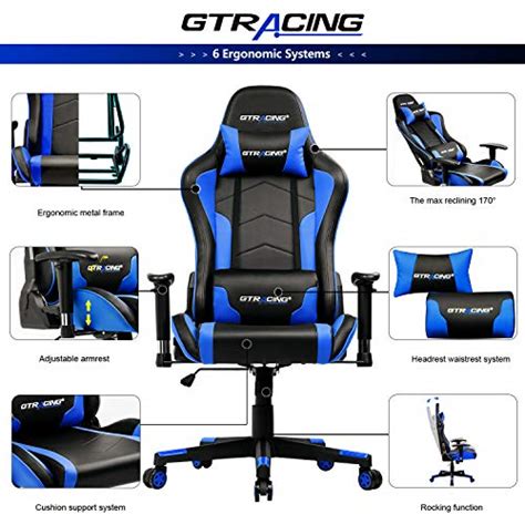 Gtracing Gaming Chair With Speakers Bluetooth Music Video Game Chair