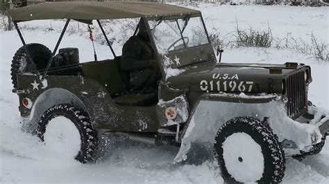 Jeep Willys Fun In Snow Youtube