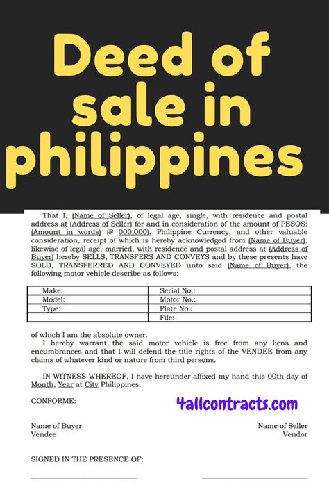 Download Two Examples Of Deed Of Sale In Philippines In Doc Format And Pdf Format Philippines