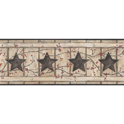 York Wallcoverings Country Keepsakes Country Cutout Star Wallpaper