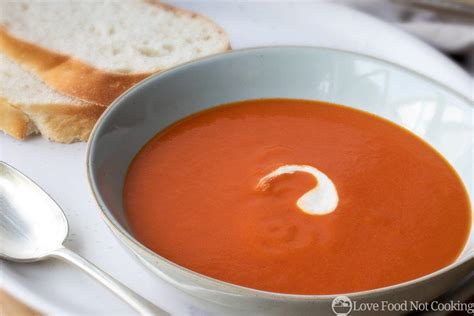 Creamy Tomato Soup With Canned Tomatoes Love Food Not Cooking