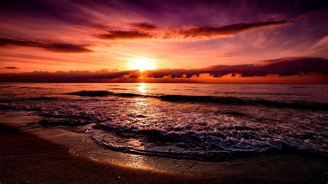 Nice Beach Sunset Wallpapers Photos Cantik