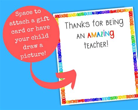 Teacher Appreciation T Tag Printable Teacher Appreciation Etsy