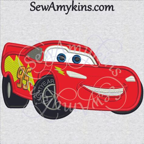 Lightning Mcqueen Race Cars Applique Machine Embroidery Design Sport