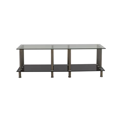 51 Off Global Furniture Glass And Metal Tv Stand Storage