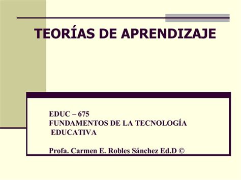 Teorías De Aprendizaje Ppt