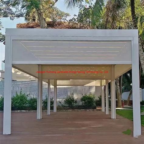 OEM ODM Outdoor Garden Motorized Waterproof Louvered Roof Bioclimatique