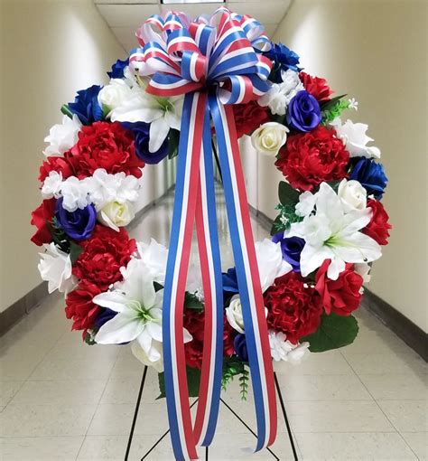23 Deluxe Eternal Remembrance Silk Wreath For Gravesite In Arlington