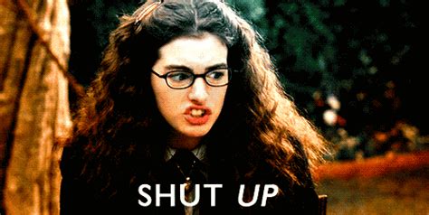 Anne Hathaway Shut Up Gif Find Share On Giphy
