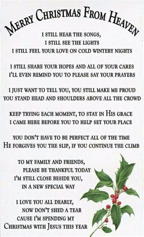 Printable Christmas In Heaven Poem