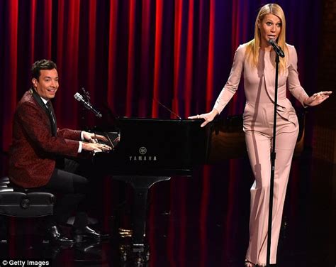 Gwyneth Paltrow In Nude Pantsuit On The Tonight Show Daily Mail Online