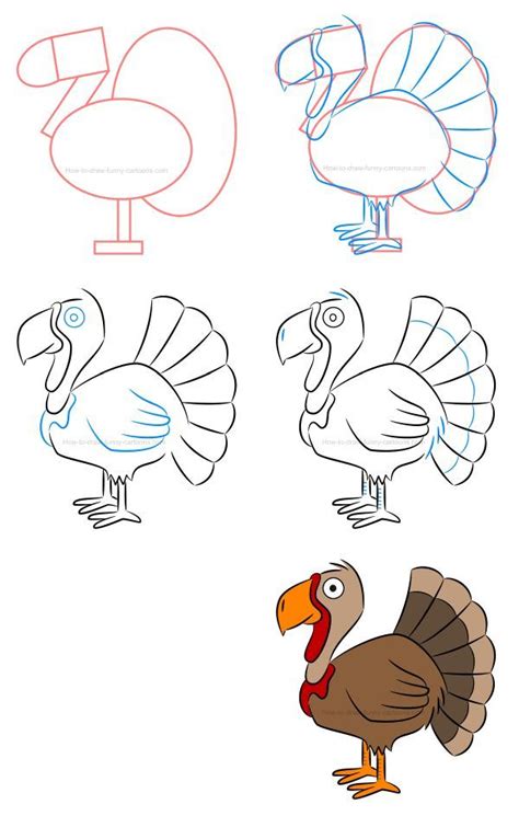 How To Draw An Illustration Of A Turkey Thanksgiving Drawings Turkey